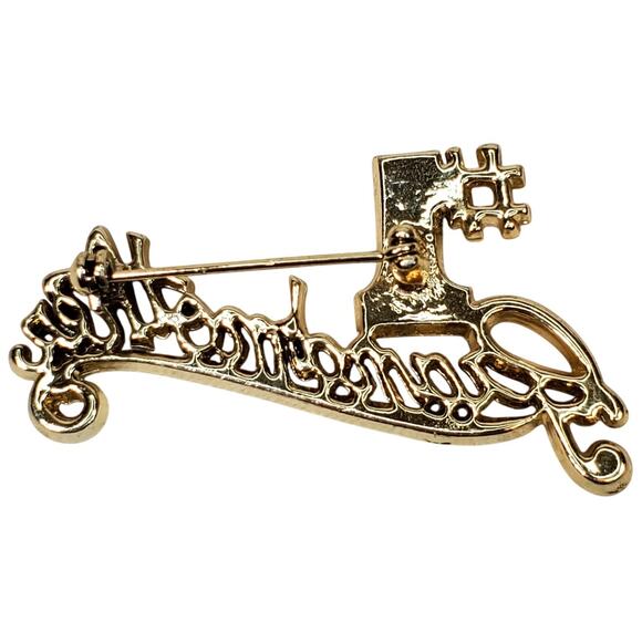 Vtg Pin #1 Grandma Mothers Day 2" Unsigned Gift Birthday Gold Tone - Picture 2 of 3